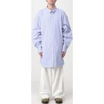 Camicie Oxford casual blu di cotone a righe Bio manica lunga per Uomo Maison Margiela 