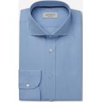 Camicie Oxford azzurre 3 XL taglie comode di cotone tinta unita manica lunga per Uomo 