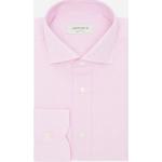 Camicie slim rosa 3 XL taglie comode in popeline manica lunga per Uomo 