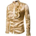 Bluse scontate eleganti XL taglie comode di pelle tinta unita con glitter traspiranti per cerimonia manica lunga 