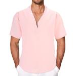 Magliette & T-shirt militari rosa 3 XL taglie comode di cotone tinta unita oeko-tex sostenibili traspiranti con scollo tondo mezza manica con scollo rotondo per Uomo Generic 