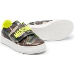 Sneakers larghezza A militari verde scuro numero 32 di gomma mimetiche chiusura velcro a strappo per Donna Moschino Kids 