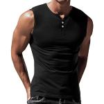 Magliette & T-shirt casual nere XXL taglie comode di cotone tinta unita traspiranti 6 pezzi con scollo rotondo per Uomo 