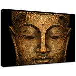 canvashop Quadro Etnico Buddha Cm 100X70 Stampa Su Tela Canvas Quadri Moderni Soggiorno Arredo Studio India Zen 01