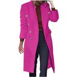 Cappotti lunghi eleganti rosa antico XL di eco-pelliccia tinta unita mezza manica per Donna 