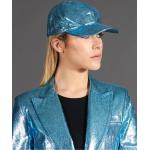 Cappelli sportivi 57 casual azzurri di pelle per Donna D'arienzo 