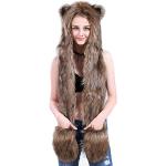 Costumi casual marroni di eco-pelliccia a tema orso da orso per Donna 
