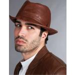 Cappelli invernali 57 eleganti marroni di pelle a tema New York per Donna D'arienzo 