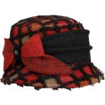 Cappelli invernali rossi di lana a quadri per Donna Lierys 