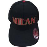 Cappello Uomo Baseball A.C. Milan Calcio Cappellino con Visiera 02774-nero