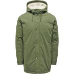 Parka verde oliva XXL in poliestere per Uomo Only & sons 