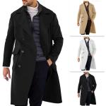 Cappotti con cintura  eleganti neri 3 XL taglie comode in poliestere per l'autunno per Uomo 