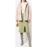 Cappotti grigi di eco-pelliccia manica lunga con cappuccio 