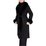 Cappotti scontati neri XL in pelle di agnello manica lunga di montone per Donna D'arienzo 