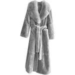 Cappotti corti eleganti grigi di eco-pelliccia traspiranti manica lunga per Donna 