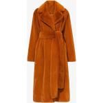 Cappotti lunghi color cammello 3 XL taglie comode di eco-pelliccia manica lunga per Donna 
