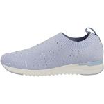Sneakers larghezza E casual blu numero 39 di tessuto sintetico con glitter traspiranti per Donna Caprice 