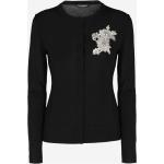 Cardigan corti neri M tinta unita con strass a girocollo manica lunga per Donna Dolce&Gabbana Dolce 