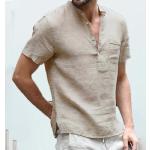 Camicie casual 3 XL taglie comode di cotone traspiranti lavaggio a mano per l'estate mezza manica con manica corta per Uomo 