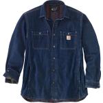 Carhartt Denim Fleece Lined Snap Front Camicia, blu, taglia M