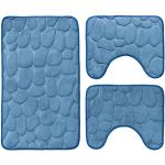 Set tappeti azzurri da bagno Carillo biancheria 