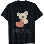 Magliette & T-shirt nere S a tema koala di San Valentino per Uomo 
