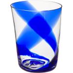 Bicchieri blu di vetro soffiati a bocca 