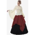 Costumi medievali rossi di chiffon manica lunga per Donna 