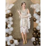 Carnevale Vestiti Anni 20 per donne Oro Vestito Flapper in tessuto