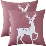 Cuscini rosa 45x45 cm in velluto 2 pezzi per divani morbidi 