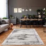 carpet city Tappeto grigio mélange per soggiorno, 120 x 170 cm, con bordatura, motivo a rombi, moderno a pelo corto