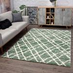 carpet city Tappeto Shaggy a pelo lungo – Moderno stile Skandi 80 x 300 cm verde crema – Tappeto soggiorno
