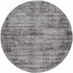 Tappeti moderni grigio chiaro in viscosa rotondi diametro 120 cm 