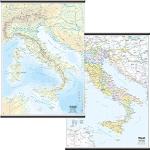 Carta geografica murale fisica e politica ITALIA B