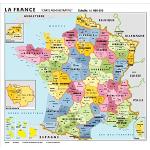 Carta geografica murale Francia in lingua madre fr