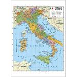 Carta geografica murale Italia 100x140 bifacciale