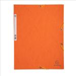 Cartellina con elastico - cartoncino lustrè - 3 lembi - 400 gr - 24x32 cm - arancio - Exacompta Quantita min. 25