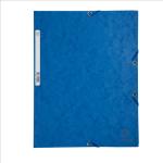 Cartellina con elastico - cartoncino lustrè - 3 lembi - 400 gr - 24x32 cm - blu - Exacompta Quantita min. 25