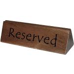 Cartello in legno e porta menù con scritta “Reserv