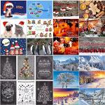 Biglietti di Natale (Set di 4): 24 motivi. Un mix colorato di biglietti di auguri nostalgici, con paesaggi invernali, divertenti cartoline di Colibri©. Ecologiche, ecofriendly.