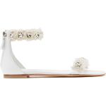 Casadei Elsa Leather Sandals - Donna Flats e Mocassini White 39