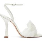 Scarpe estive larghezza E eleganti bianche numero 39 in tessuto con glitter tacco a rocchetto per Donna Casadei 
