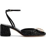 Sandali larghezza E neri numero 39 con glitter con tacco da 5 cm a 7 cm con cinturino per Donna Casadei 