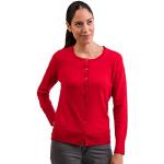 Cardigan rossi XL di cashmere oeko-tex sostenibili con scollo tondo per Donna 