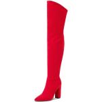Stivali larghezza A eleganti rossi numero 38,5 con cerniera tacco a blocco con tacco per Donna 