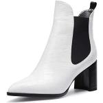 Stivali larghezza A eleganti bianchi numero 35 di gomma tacco a blocco con tacco per Donna 