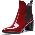 Stivali larghezza A eleganti rossi numero 39,5 di gomma tacco a blocco con tacco per Donna 