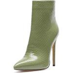 Stivali larghezza A eleganti verdi numero 37,5 di gomma con cerniera con tacco per Donna 