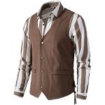 Magliette & T-shirt casual marroni S taglie comode di cotone traspiranti con scollo a V mezza manica 10 pezzi con scollo a V per Uomo 