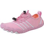 Sandali larghezza E eleganti rosa numero 38 con stringhe tacco a blocco traspiranti trekking per Donna 